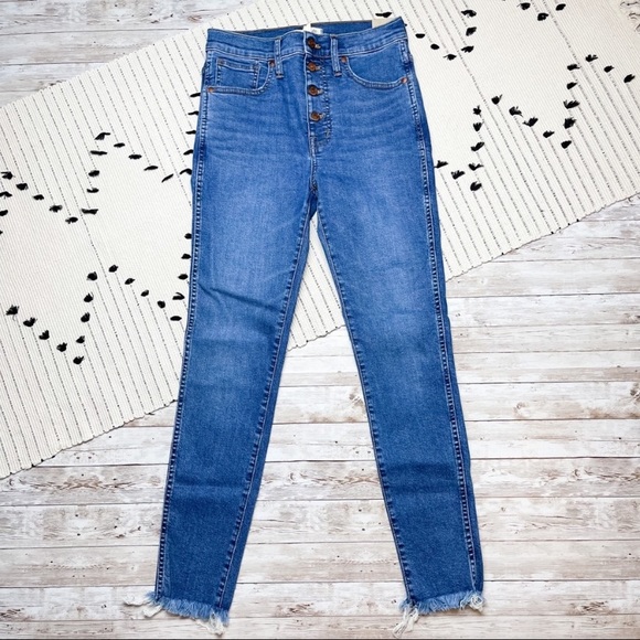 Madewell 10” High Rise Skinny Jeans Button Fly Mackey Wash Blue Size 27 NWT - Picture 4 of 4